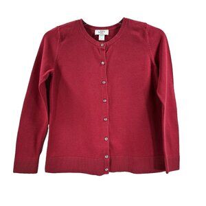 Ann Taylor Loft Petite Women's Red Cardigan Rhinestone Button Front Size XSP